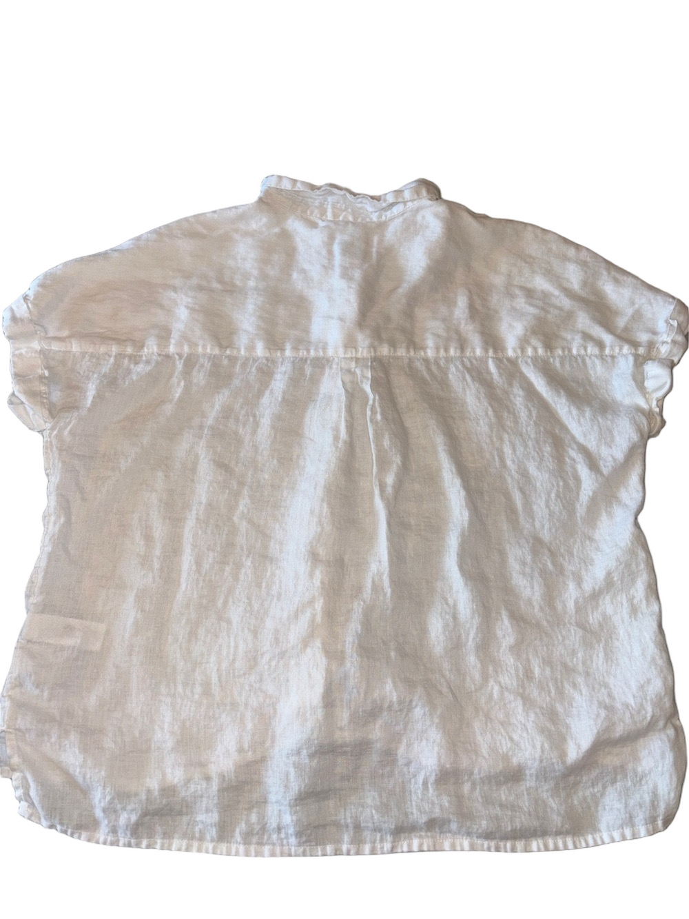 Rachel Zoe Woman’s Bright White 100% Linen Short Sleeve Button Down Top - Picture 4 of 4